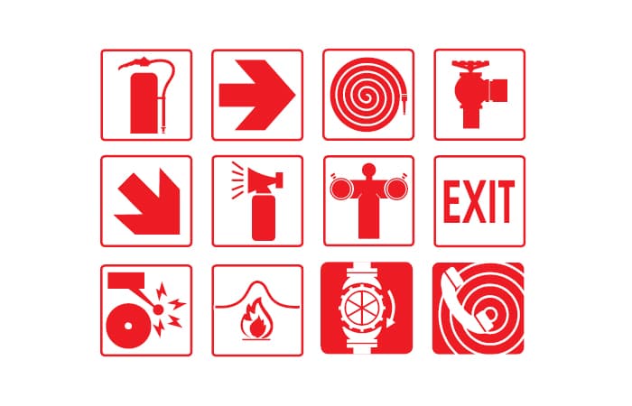 Fire safety signage and suppression systems installed by Onvert Fire Solutions